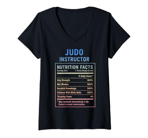 Damen Lustige Judo-Lehrer-Fakten T-Shirt mit V-Ausschnitt von Martial Arts Humor Gifts for Judo Masters