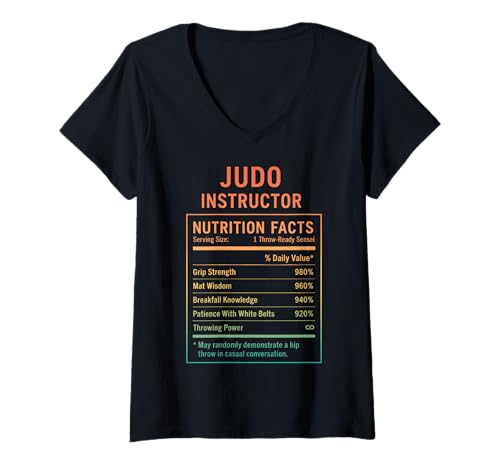 Damen Lustige Judo-Lehrer-Fakten T-Shirt mit V-Ausschnitt Damen Lustige Judo-Lehrer-Fakten T-Shirt mit V-Ausschnitt von Martial Arts Humor Gifts for Judo Masters