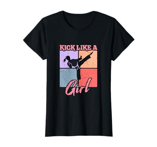 Kick like Girl Karate Taekwondo Kickboxen Kung Fu Vintage T-Shirt von Martial Arts Kampfsport Kampfkunst Frauen Mädchen