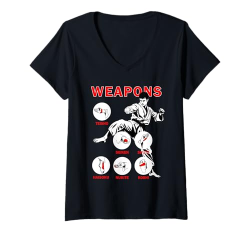 Damen Karate-Körperkraft T-Shirt mit V-Ausschnitt Damen Karate-Körperkraft T-Shirt mit V-Ausschnitt von MartialArtsShop