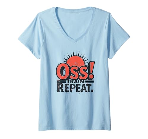 Damen Oss, Karate Osu T-Shirt mit V-Ausschnitt Damen Oss, Karate Osu T-Shirt mit V-Ausschnitt von MartialArtsShop