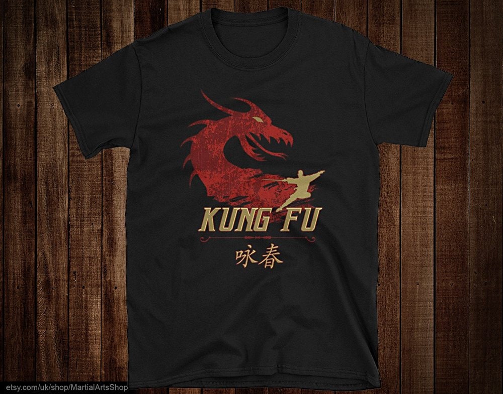 Kung Fu T-Shirt Mönch Und Drache Geschenk von MartialArtsShop