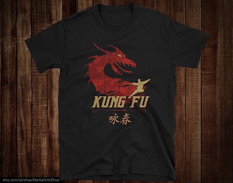Kung Fu T-Shirt Mönch Und Drache Geschenk von MartialArtsShop