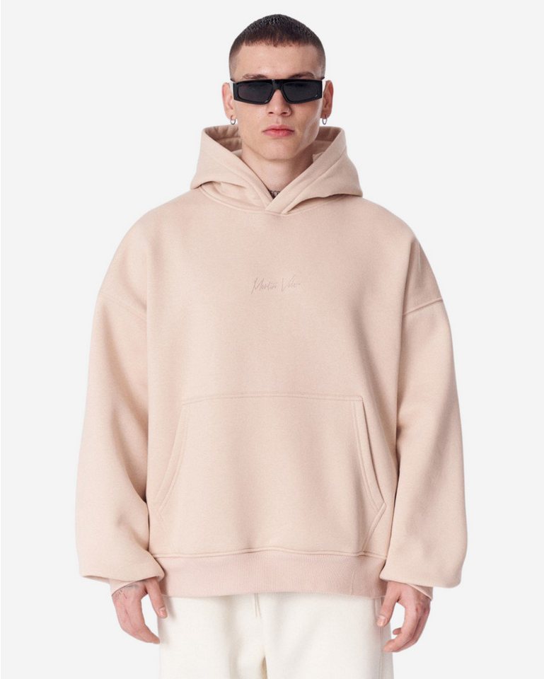 Martin Valen Kapuzenpullover Bestickter Beige Kapuzenpullover - Größe L von Martin Valen