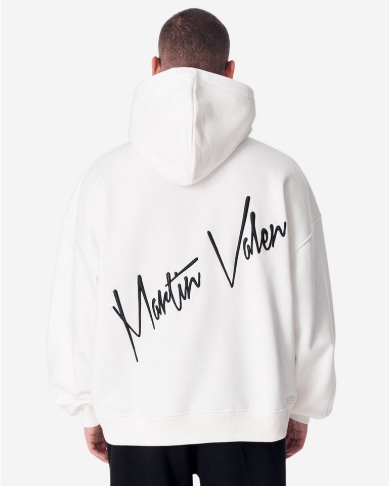 Martin Valen Kapuzenpullover Bestickter Beige Kapuzenpullover - Größe L von Martin Valen