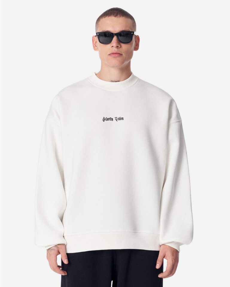 Martin Valen Kapuzenpullover Besticktes Mandala Weißes Oversize-Sweatshirt von Martin Valen