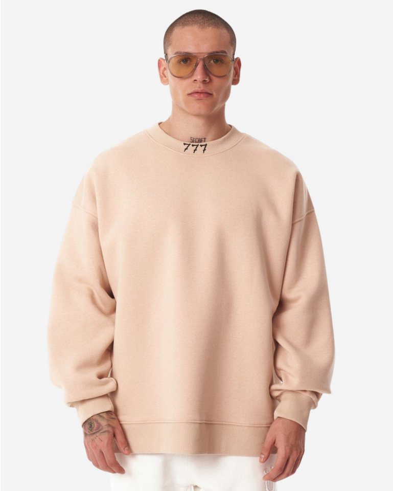 Martin Valen Kapuzenpullover Designer Beige 3D Gummi Bedruckter Oversized Sweatshirt von Martin Valen