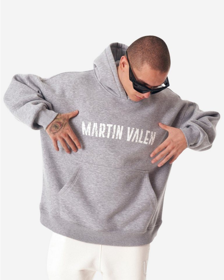 Martin Valen Kapuzenpullover Designer Graues Kapuzen-Sweatshirt von Grieto Martin Valen - Groß von Martin Valen