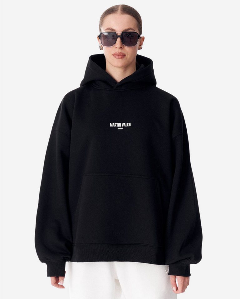 Martin Valen Kapuzenpullover Extra Große Damen Kapuzenpullover mit Slogan-Druck - Schwarz von Martin Valen