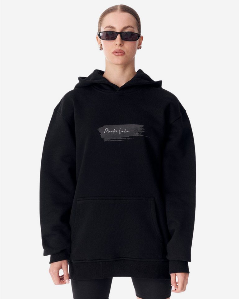 Martin Valen Kapuzenpullover Schwarzer Kapuzen-Schmetterling Wiedergeburt Sweatshirt von Martin Valen