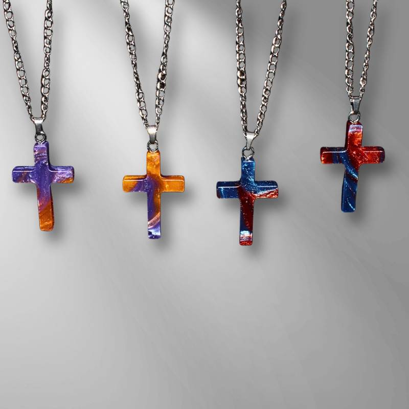 Halskette Kreuz Aus Epoxidharz | Kreuz-Kette Resin Moderner Schmuck Religiöses Geschenk Christlicher Versch. Varianten Halskette Kreuz Aus Epoxidharz | Kreuz-Kette Resin Moderner Schmuck Religiöses Geschenk Christlicher Versch. Varianten von MartinKHolzkunst