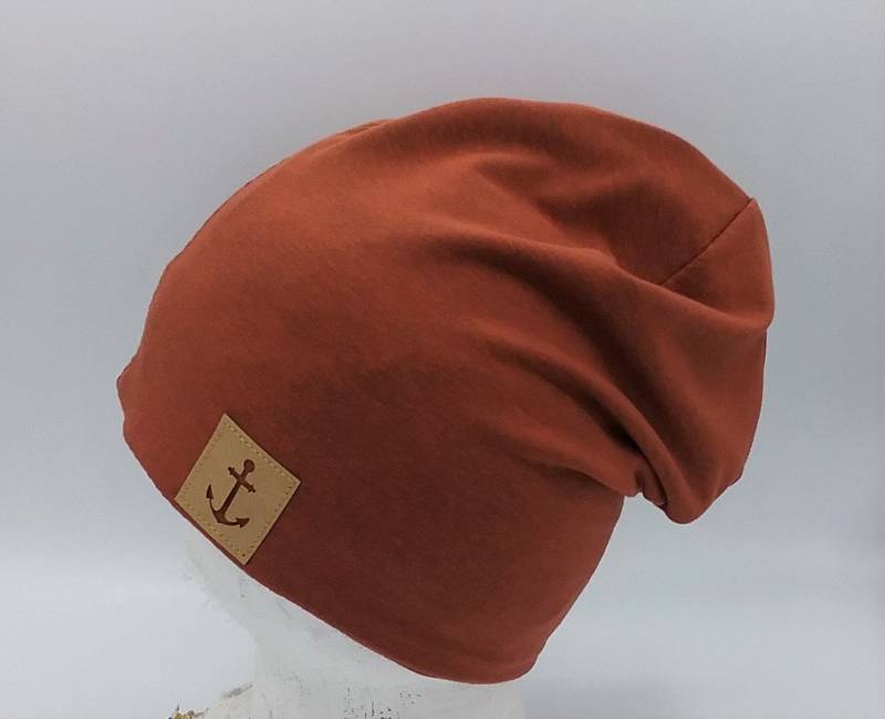 Beanie Mütze Rotbraun Für Kinder, Erwachsene, Ankerdesign, Babymütze, Hipster von MartinaBormann