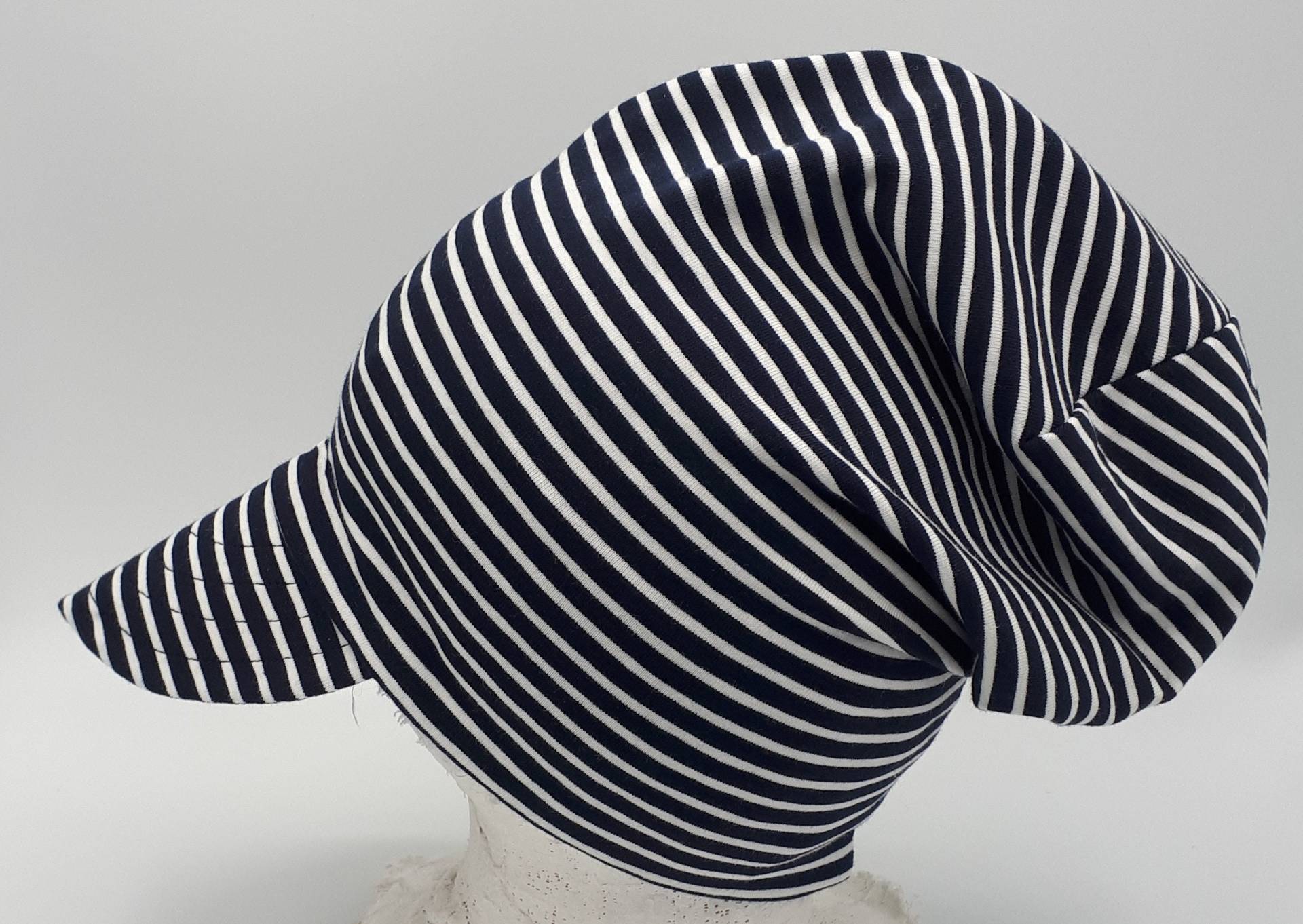 Mütze Blau Weiß Gestreift Für Kinder Und Erwachsene, Schirmmütze, Windmütze von MartinaBormann