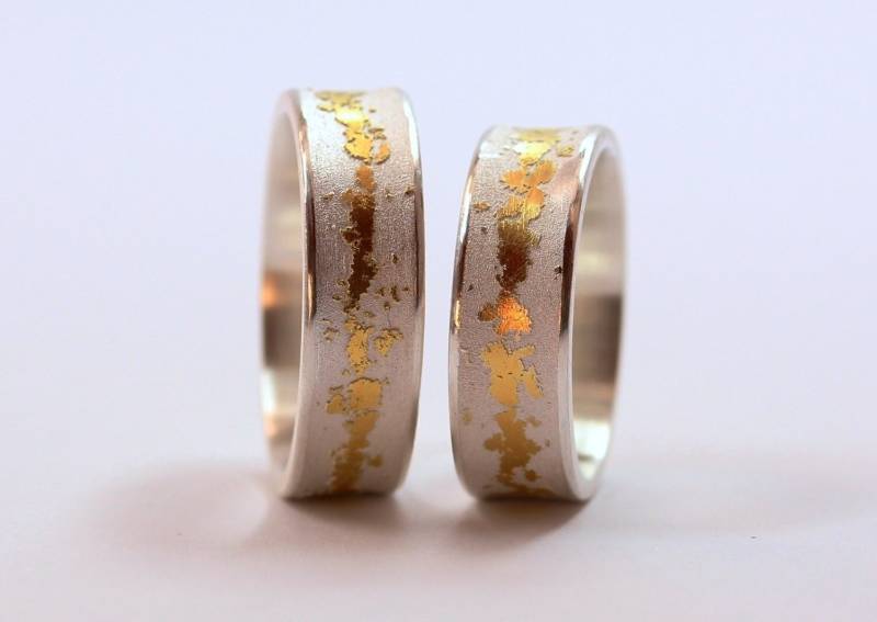 Eheringe Aus 925 Silber Und Feingold, Verschiedene Breiten, Trauringe von MartinaMerkleSchmuck