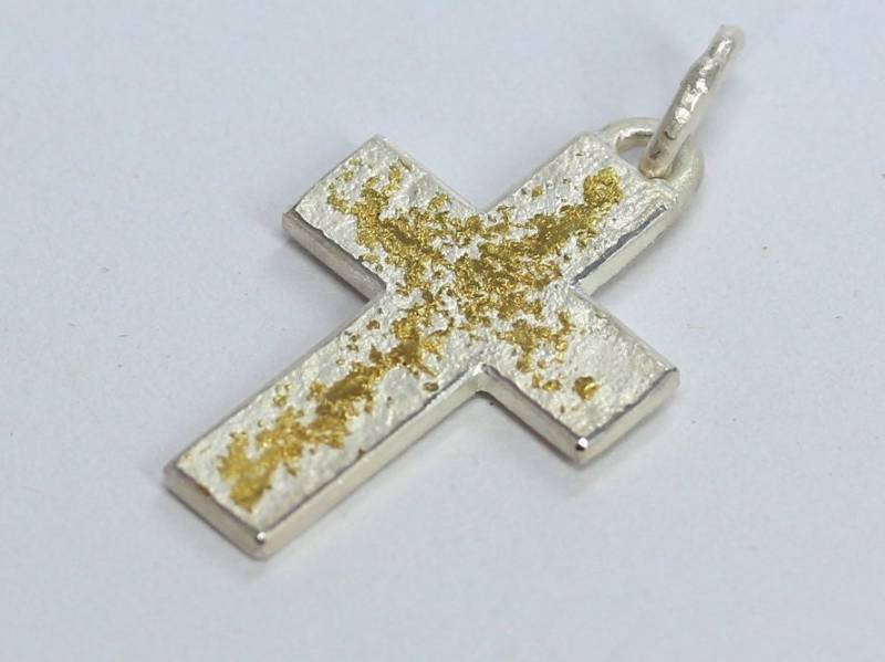 Kreuz, 925 Silber, Feingold, Verschiedene Größen von MartinaMerkleSchmuck