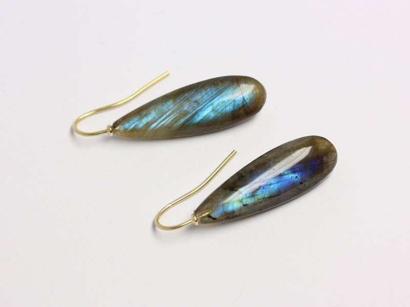 Lange Ohrhänger Mit Labradorit von MartinaMerkleSchmuck