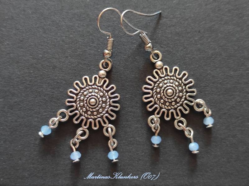 Ethno-Ohrringe Mit Hellblauer Jade | O 7 von MartinasKlunkers