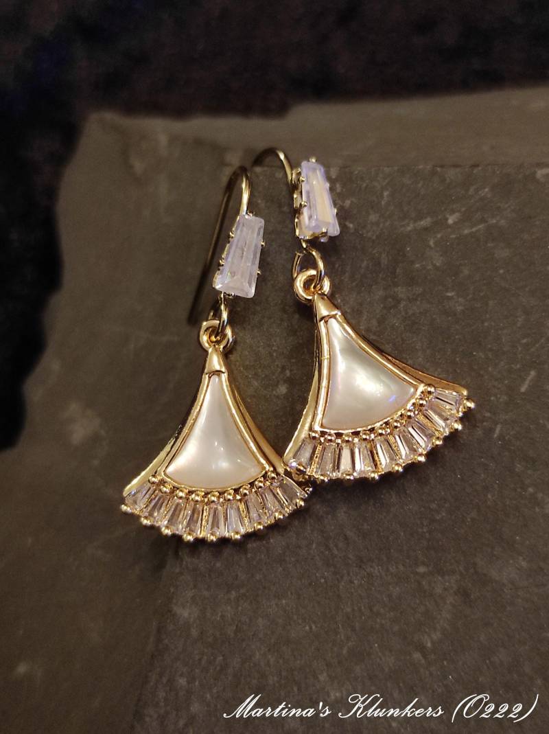 Fächerpendel-Ohrhaken Art Deco | O 222 von MartinasKlunkers