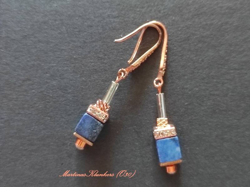 Lapislazuli-Würfel-Ohrringe | O 30 von MartinasKlunkers