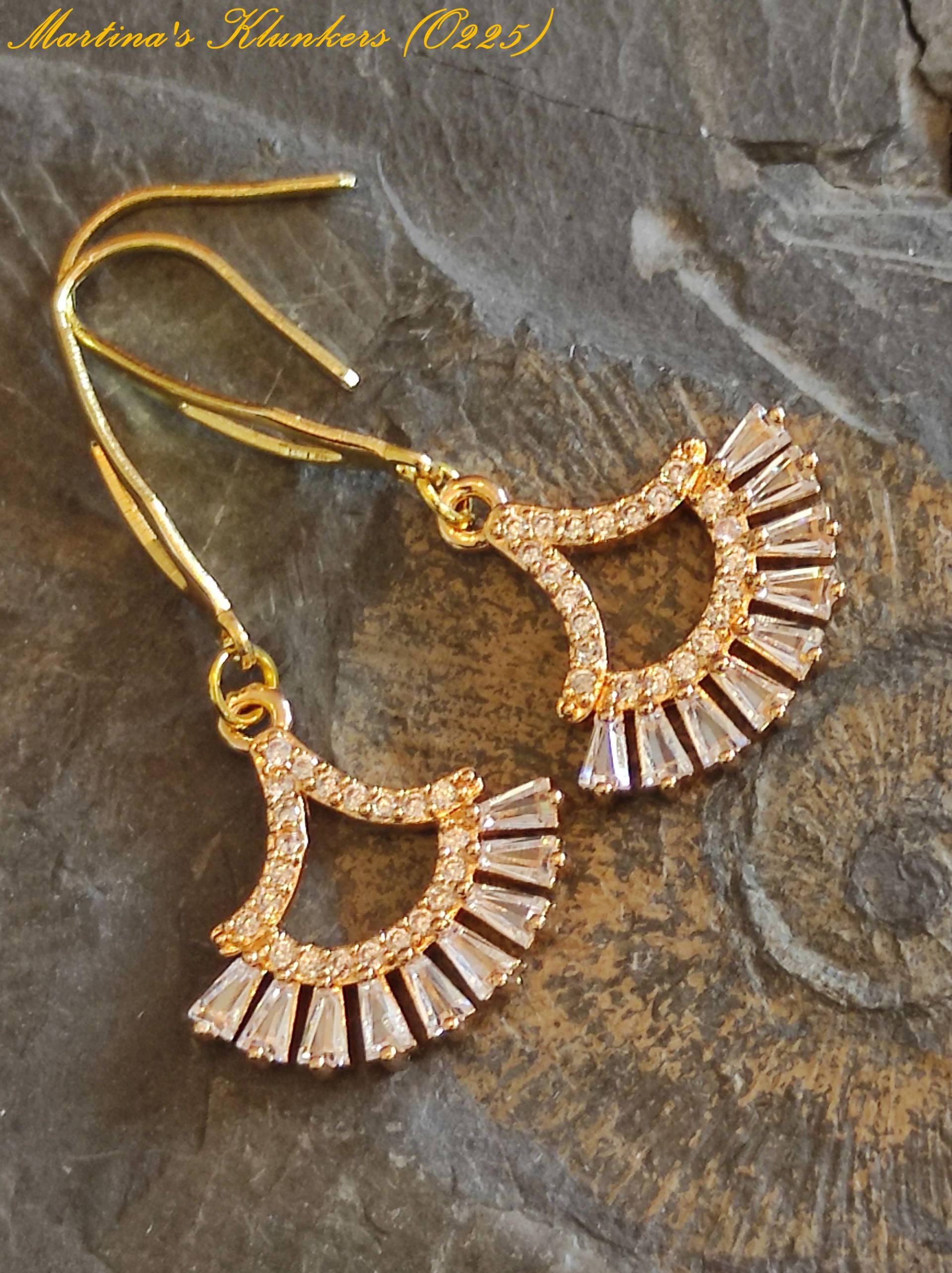 Ohrhaken Jugendstil Glitzerfächer | O 225 von MartinasKlunkers