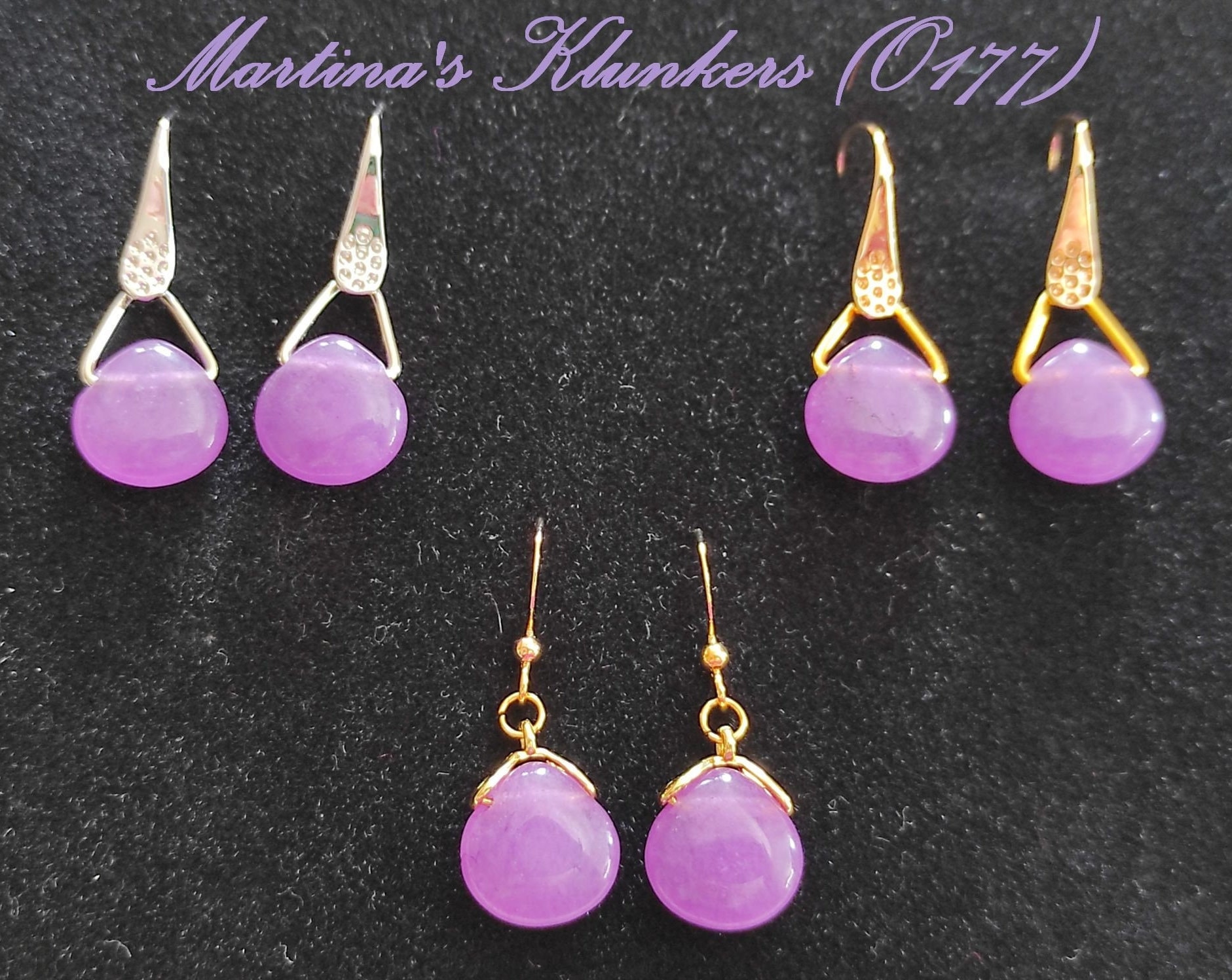 Ohrhaken Mit Pinkfarbigem Achatpendel | O 177 von MartinasKlunkers