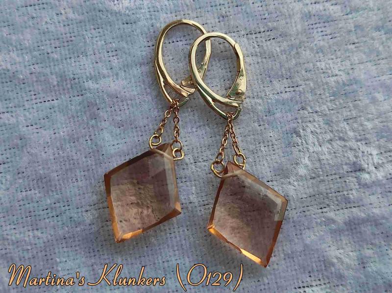 Morganit-Ohrringe Aus Vergoldetem Sterlingsilber | O 129 von MartinasKlunkers