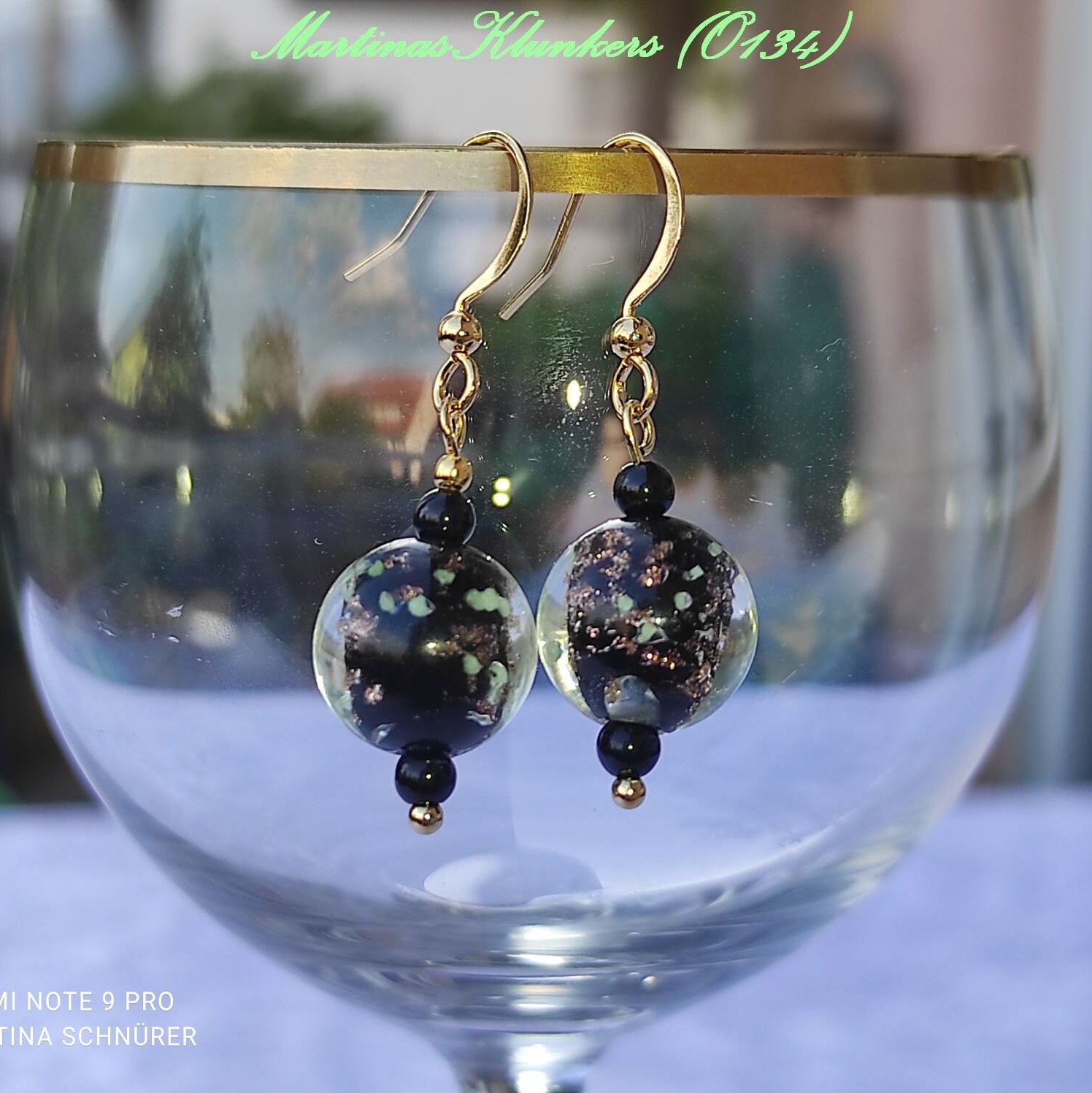 Schwarze Lampwork-Ohrringe Leuchtend | O134 von MartinasKlunkers