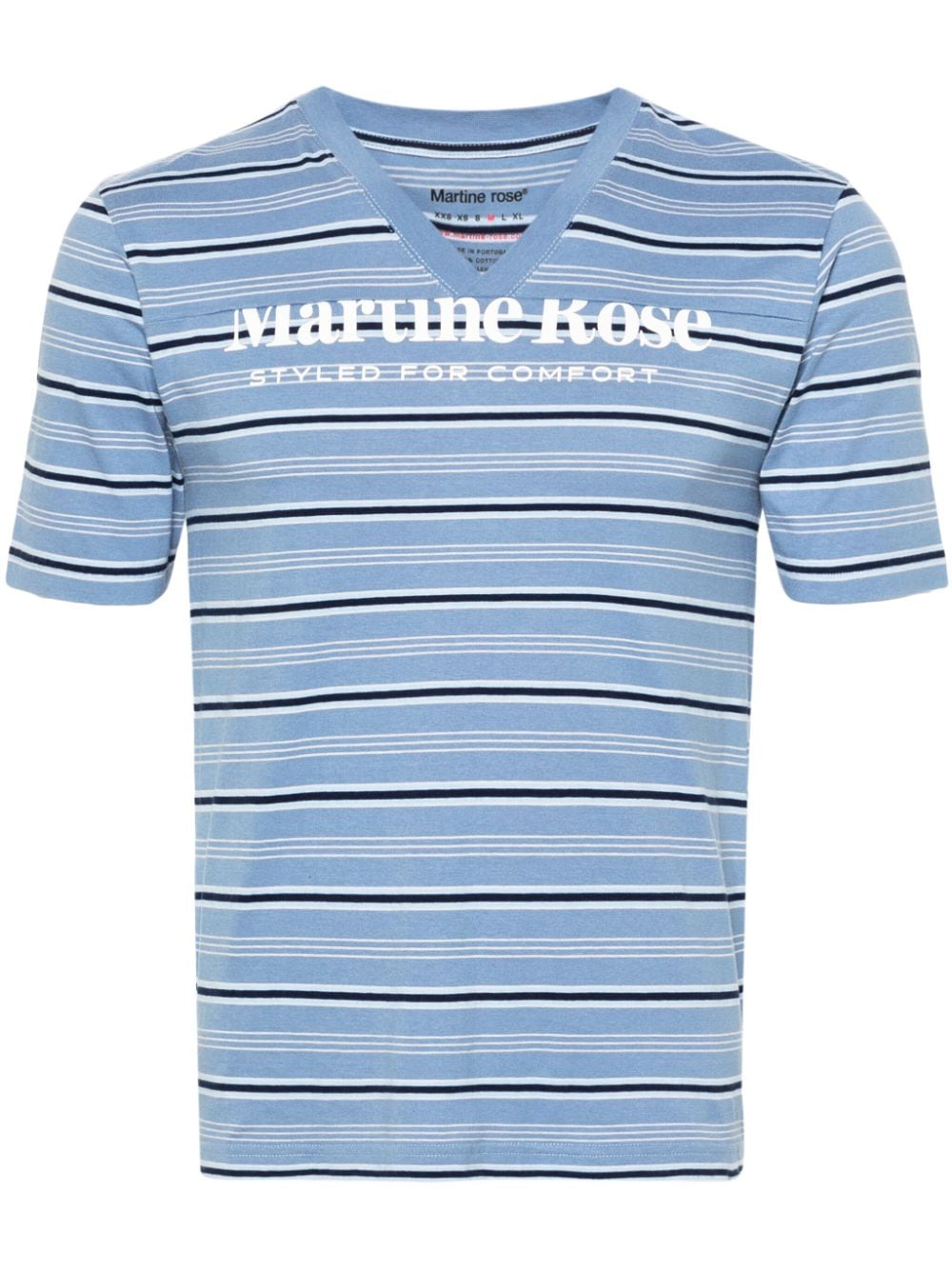 Martine Rose Gestreiftes T-Shirt mit Logo-Print - Blau von Martine Rose