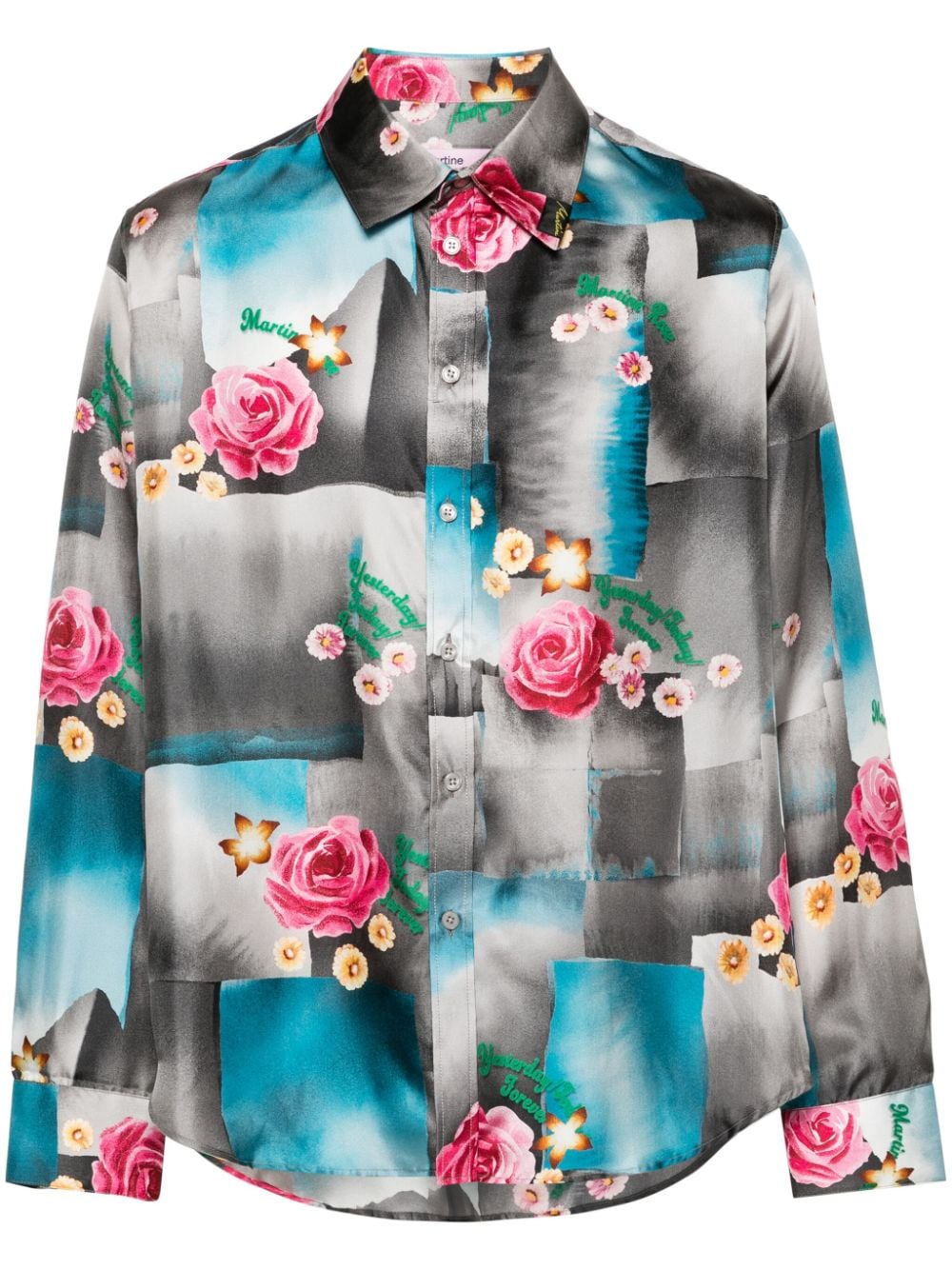 Martine Rose Seidenhemd mit Print-Mix - Grau von Martine Rose