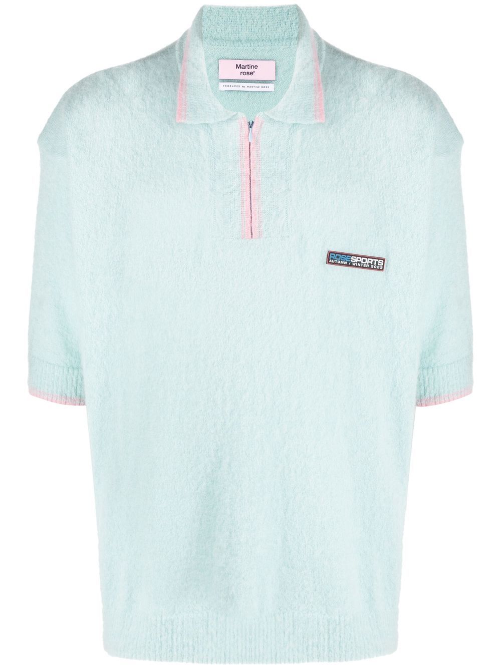 Martine Rose Gestricktes Poloshirt mit Logo-Patch - Blau von Martine Rose