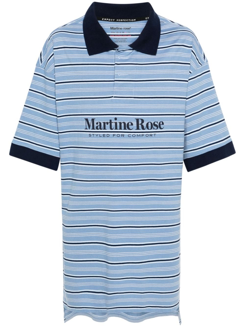 Martine Rose Gestreiftes T-Shirt mit Logo-Print - Blau von Martine Rose