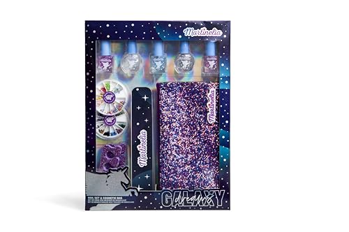 MARTINELIA GALAXY DREAMS NAIL SET & COSMETIC BAG – Buntes Kinder Nagellack Set mit Kosmetiktasche – Ideales Geschenk für Mädchen von Martinelia