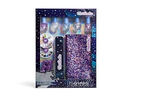 MARTINELIA GALAXY DREAMS NAIL SET & COSMETIC BAG – Buntes Kinder Nagellack Set mit Kosmetiktasche – für Mädchen von Martinelia