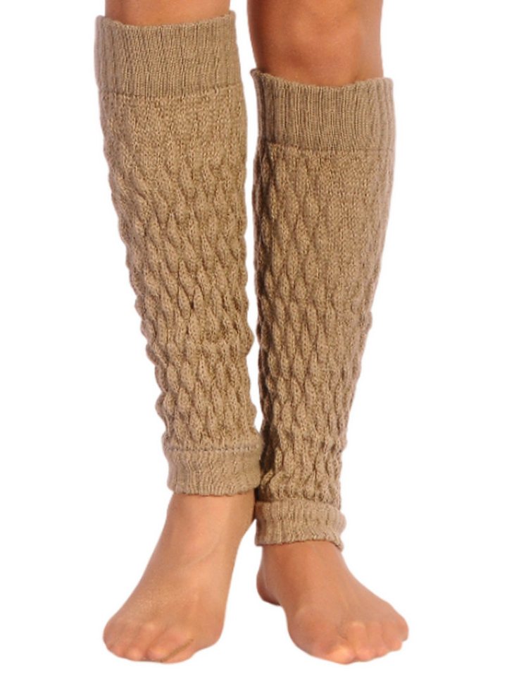 Martinex Beinstulpen Stulpen in Beige elegante Beinwärmer Damen Frauen Strickstulpen elastisch, weich, beige von Martinex