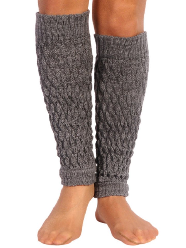 Martinex Beinstulpen Stulpen in Dunkelgrau elegante Beinwärmer Damen Frauen Strickstulpen wärmend, weich, in Grau, gestrickt von Martinex