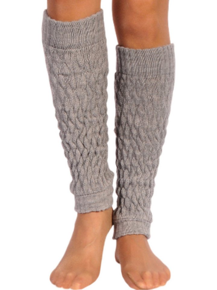 Martinex Beinstulpen Stulpen in Hellgrau elegante Beinwärmer Damen Frauen Strickstulpen wärmend, weich, grau von Martinex