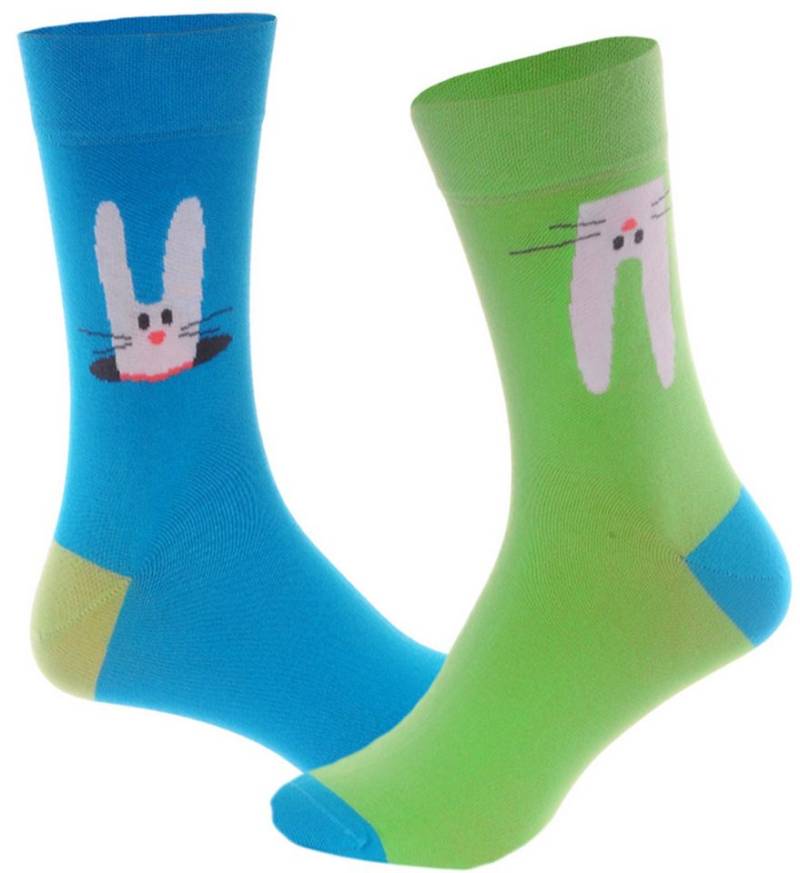 Martinex Freizeitsocken Bunte Socken Socks Strümpfe mit Hasen Motiv von Martinex