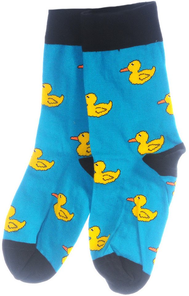 Martinex Socken 1 Paar socks lustige bunte witzige Strümpfe mit Enten elastisch, weich, mit Entchen, 34 35 36 37 38 39 40 41 42 43 44 45 46 von Martinex