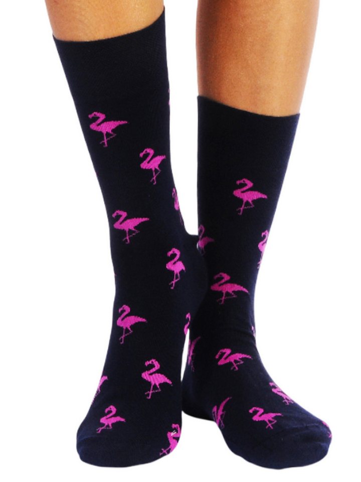 Martinex Socken Bunte Strümpfe gemustert neutral für Damen Herren Kinder elastisch, Reiher-Vögel-Muster, 35 36 37 38 39 40 41 42 43 44 45 46 von Martinex