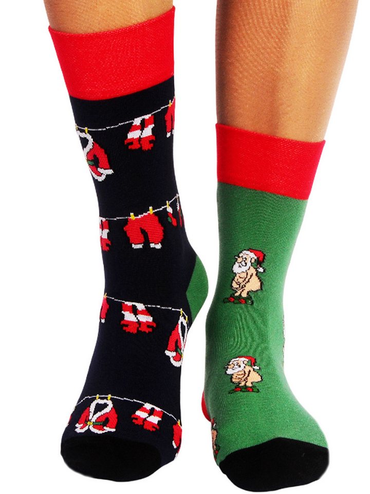 Martinex Socken Weihnachtsocken 1 Paar Strümpfe weihnachtliche socks Weihnachtsmänner (für Damen, Herren, Kinder, unisex) von Martinex