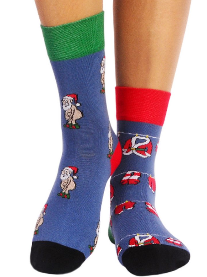 Martinex Socken Weihnachtssocken socks weihnachtliche Strümpfe Socken in Blau neutral, 35 36 37 38 39 40 41 42 43 44 45 46 von Martinex