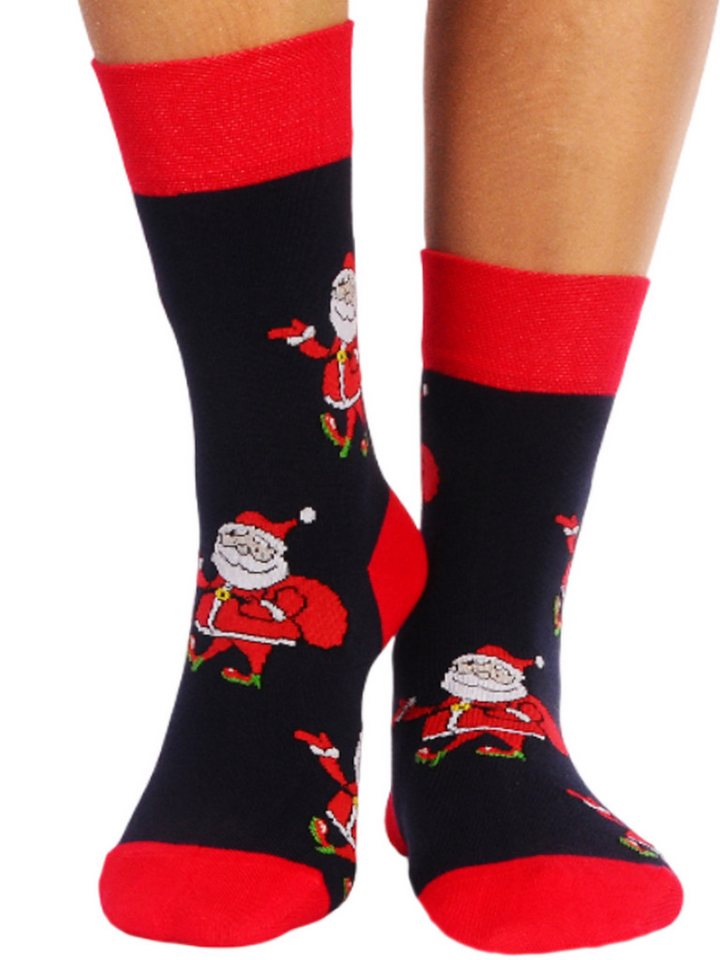 Martinex Socken Weihnachtssocken weihnachtlich socks mit Weihnachtsmänner Muster socks (1 Paar, für Damen, Herren, Kinder) neutral, 35 35 36 37 38 39 40 41 42 43 44 45 46 von Martinex