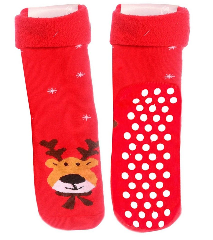 Martinex Thermosocken Socken Weihnachten Weihnachtssocken Antirutschsocken 35 38 für Jugendliche und Erwachsene von Martinex