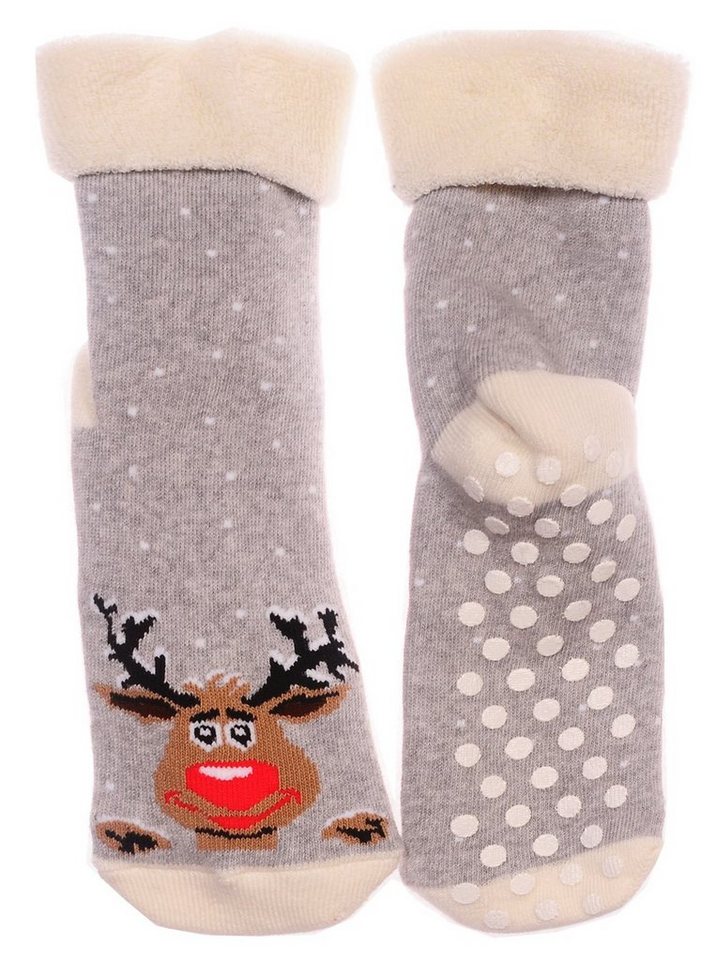 Martinex Thermosocken Socken Weihnachten Weihnachtssocken Antirutschsocken für Jugendliche und Erwachsene von Martinex