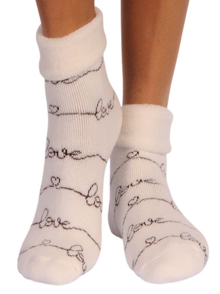 Martinex Thermosocken Socken socks aus Frottee Strümpfe Haussocken für Damen Mädchen elastisch, weich, 33 34 35 36 37 38 39 40 41 42 in Creme Rosa von Martinex