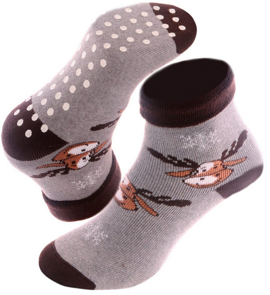 Martinex Thermosocken Warme Baby und Kinder Socken Weihnachtssocken mit ABS Sohle 32 33 34 weich, warm, mit Rentier, 32 34 35 von Martinex