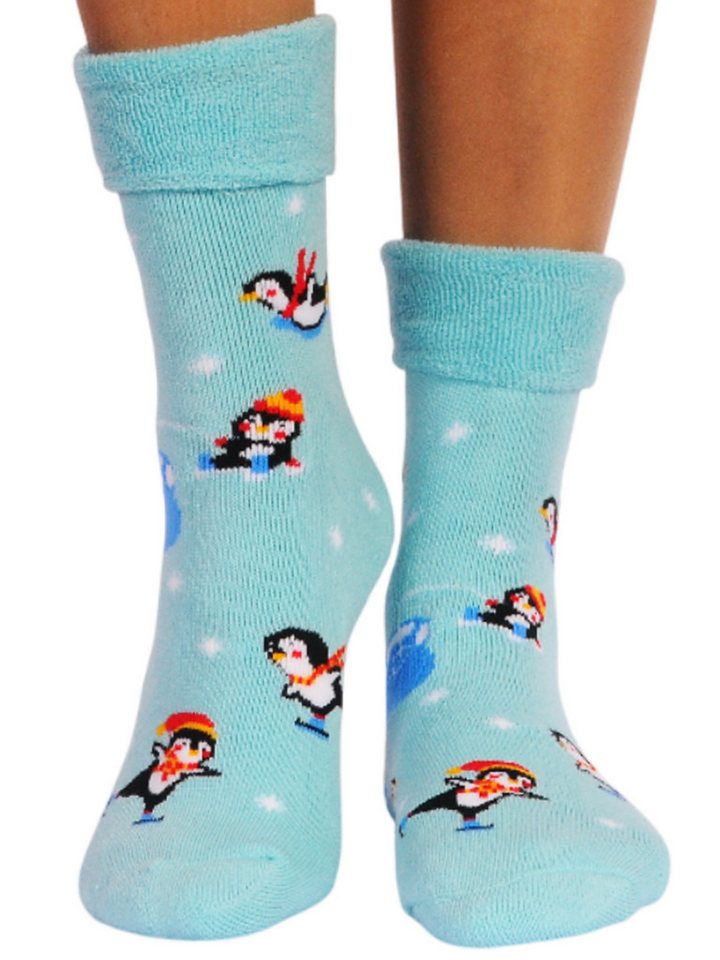 Martinex Thermosocken Warme Socken Frottee socks Weihnachtssocken in Türkis warm, weich, 32 33 34 35 35 36 37 38 39 40 41 42 von Martinex