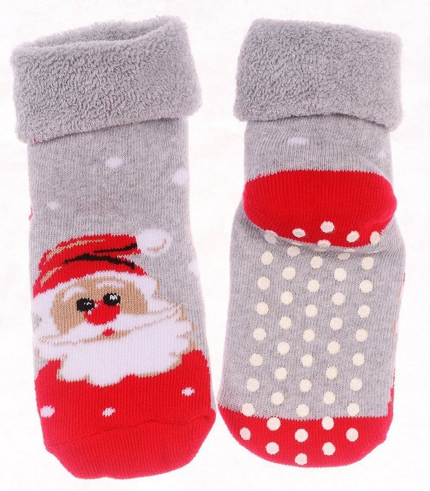 Martinex Thermosocken Socken Kleinkinder Weihnachten warme Weihnachtssocken Antirutschsocken aus Frottee-Stoff von Martinex