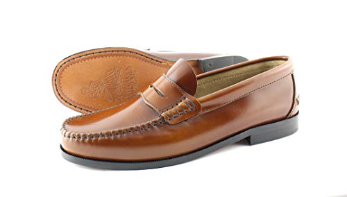 MARTTELY Herren Leder Anzugschuhe braun Loafer mit Ledersohlen Handmade Mokassins (mittelbraun, Numeric_44) von MARTTELY