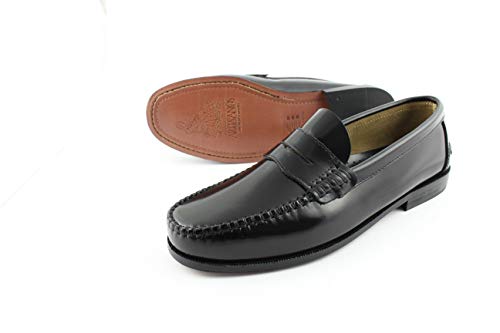 Marttely Herren Leder Anzugschuhe braun Loafer mit Ledersohlen Handmade Mokassins (schwarz, Numeric_39) von Marttely